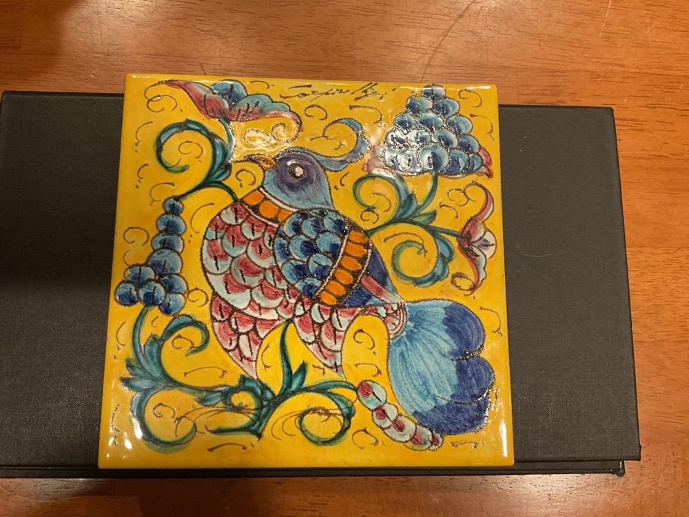 ORVIETO Italy Fravolini Hand Painted OGGETTI ARTISTICI Vtg. Tile / Trivet