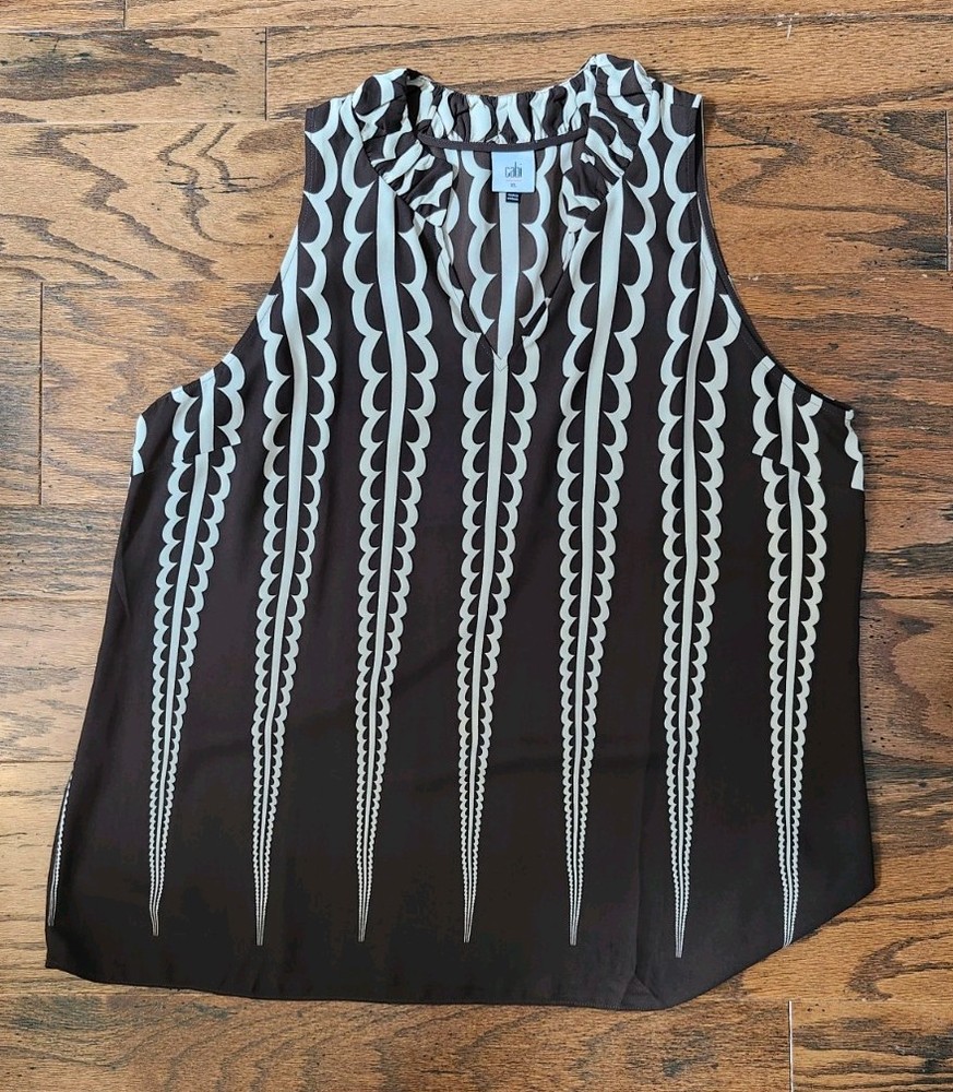 Cabi DECO TOP 4606, Size XL Brown Ivory New Arrivals NEW