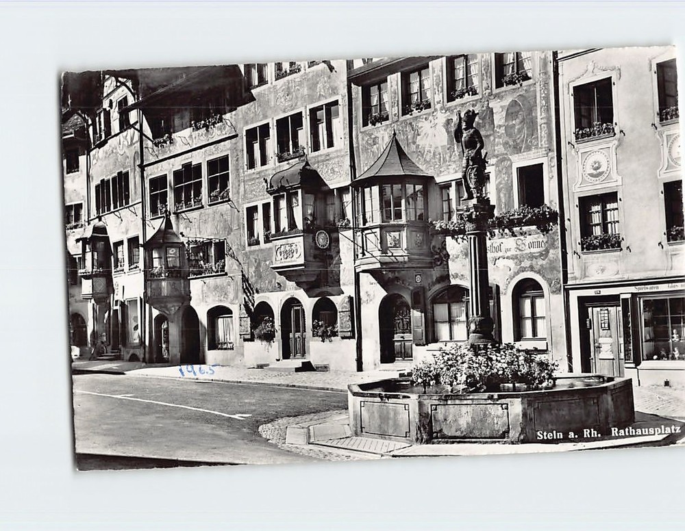 Postcard Town Hall Square in Stein am Rhein Switzerland
