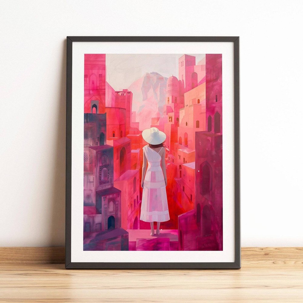 Woman Oil Painting Print Home Decor Impasto Contemporary Modern Art Poster