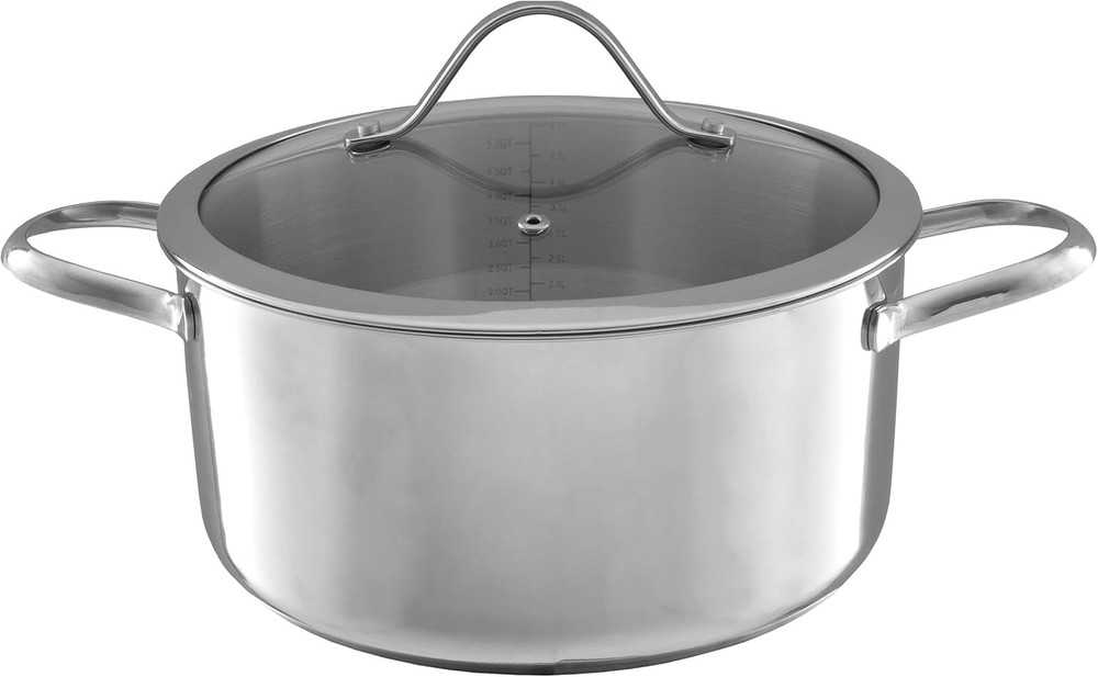 6 Quart Sto Pot-Stainl Steel Pot with Lid-patible with Electric,