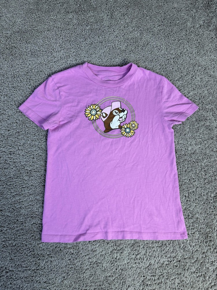 Buc-ee's Shirt Girls S Purple Short Sleeve Graphic Tagless Boots & Buc-ee's