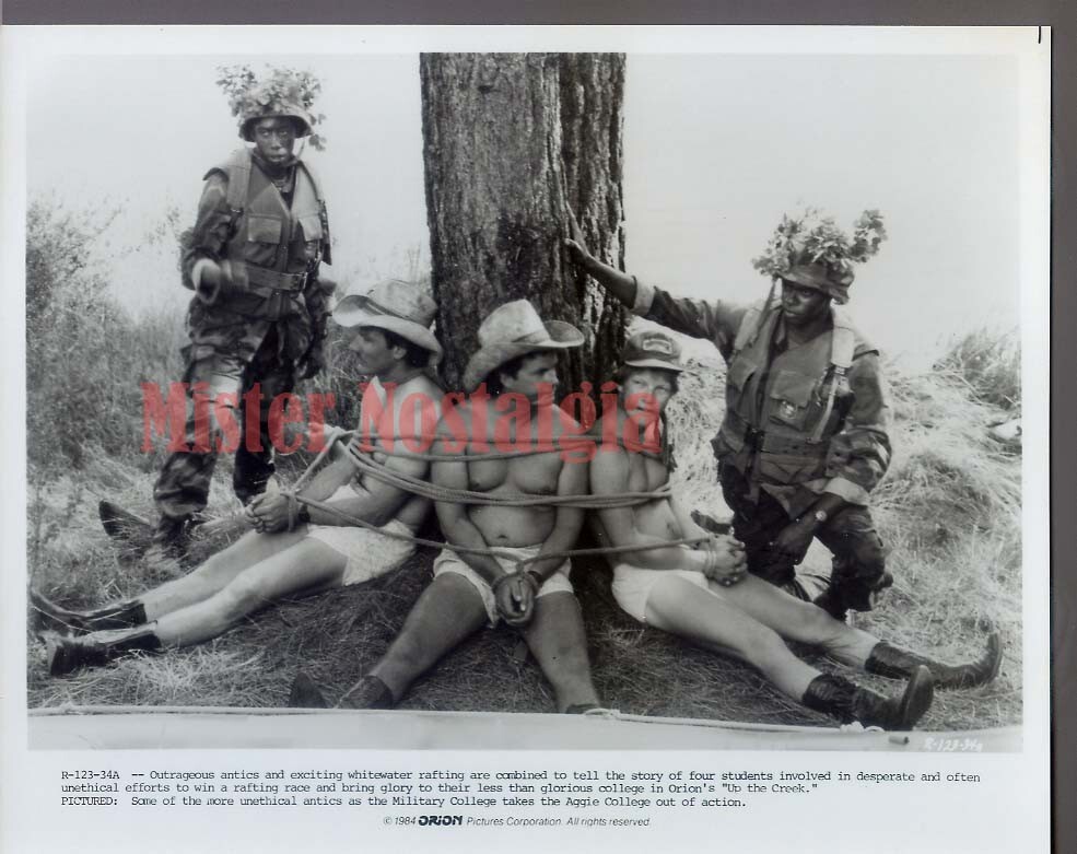 Vintage Photo 1985 Up The Creek military college boys tied up in their underwear