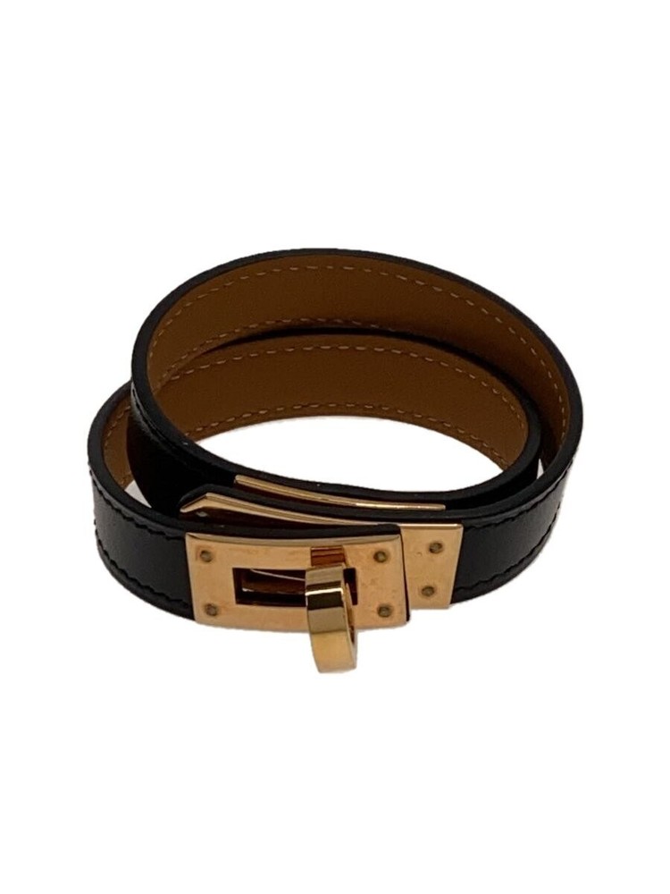 Hermes black leather bracelet for women model 2722