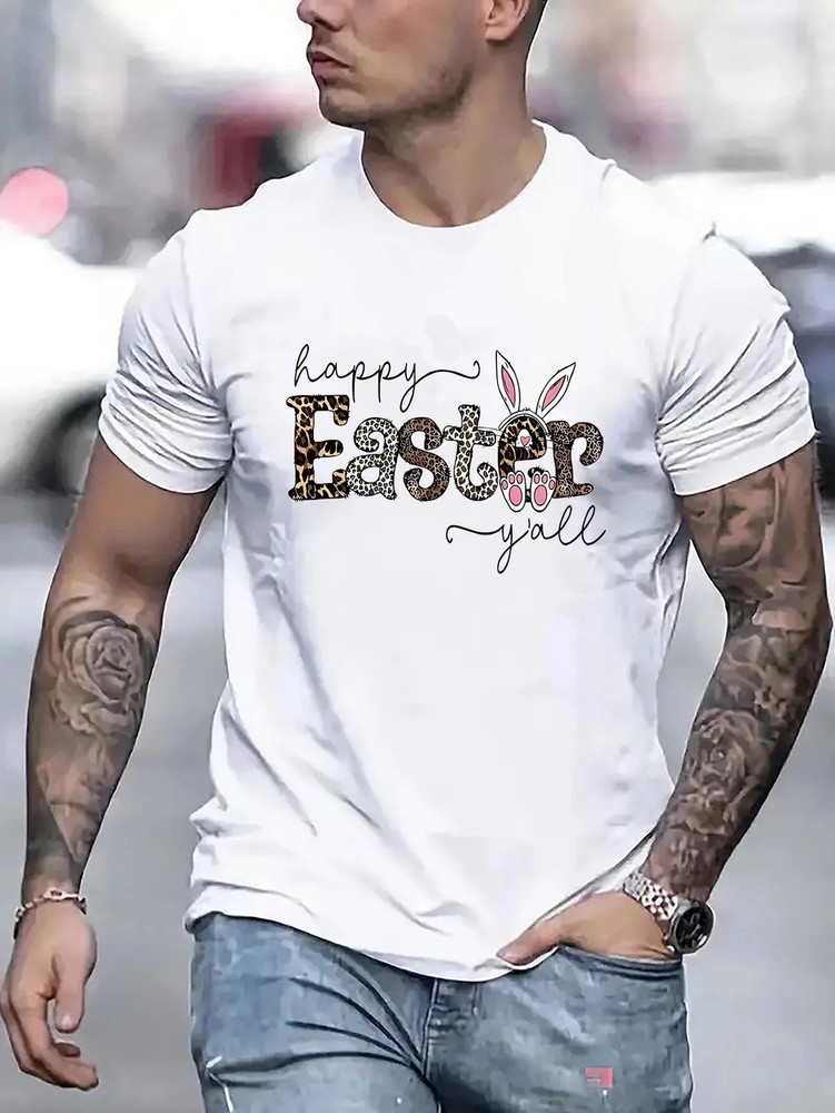 Easter Bunny Graphic T-Shirt Funny Rabbit Spring Holiday Casual Tee Gift
