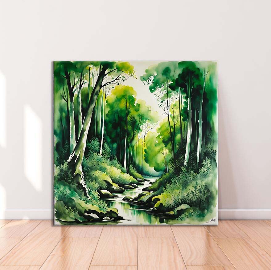 Green Painting Forest Limited Edition High Quality Home Decor Australian Made