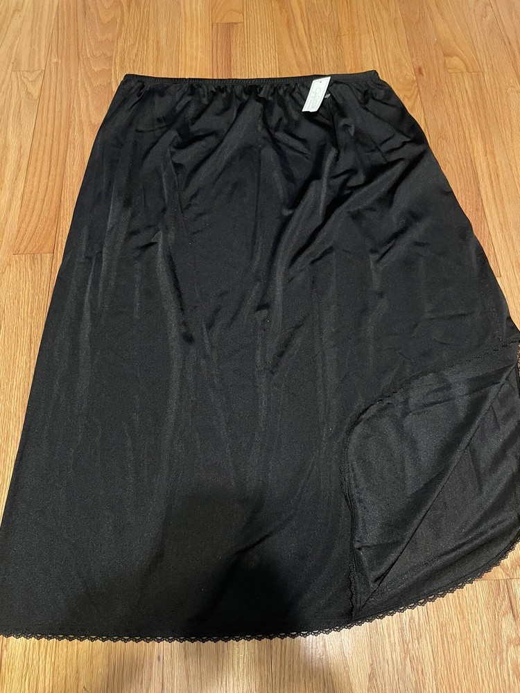 Vintage Jaclyn Smith Slip Skirt Womens Black Lace Sz XXL