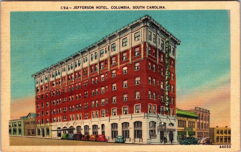 Columbia SC-South Carolina, Jefferson Hotel, Outside Vintage Postcard