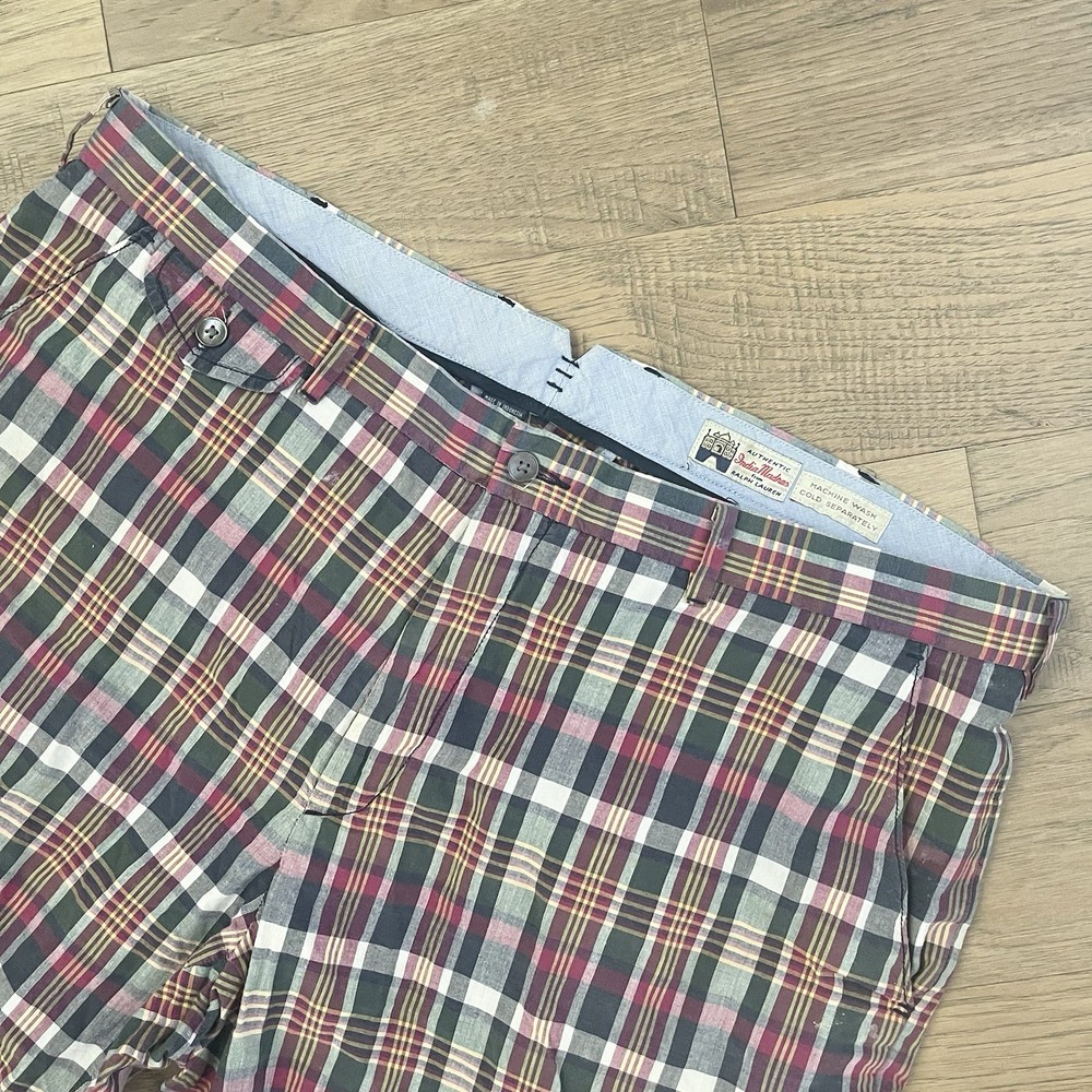 Polo Ralph Lauren Indian Madras Short Men 40x10 Classic Fit Red Plaid Button Fly