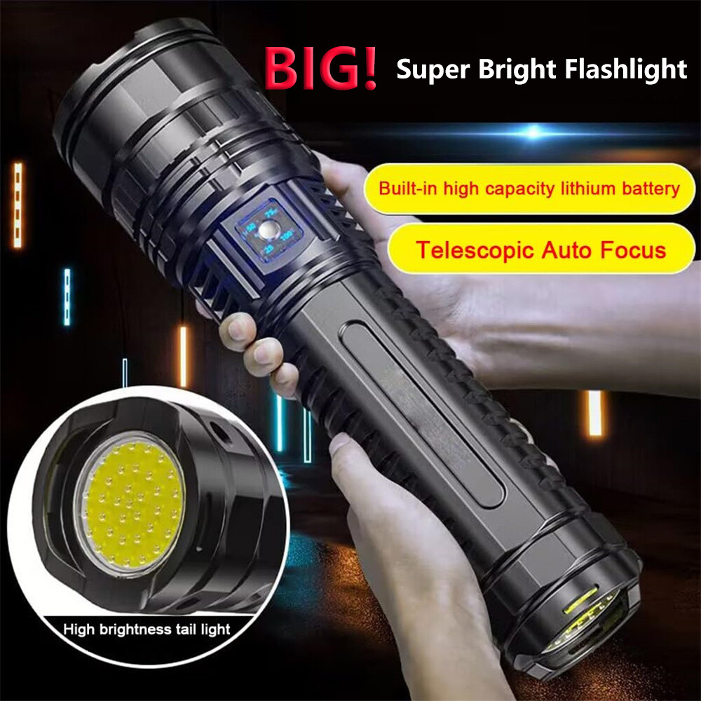 Super Bright 5000000 Lumen LED Tactical Flashlight Torch Rechargeable Work light