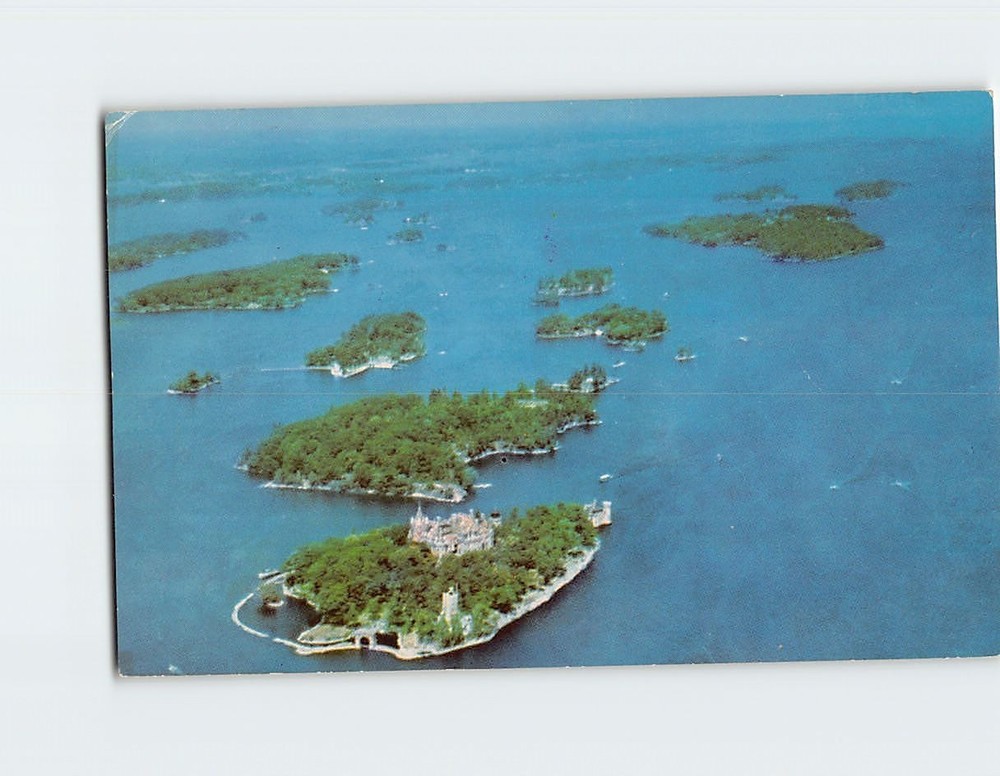 Postcard Aerial View Thousand Islands in the St. Lawrence River NY USA