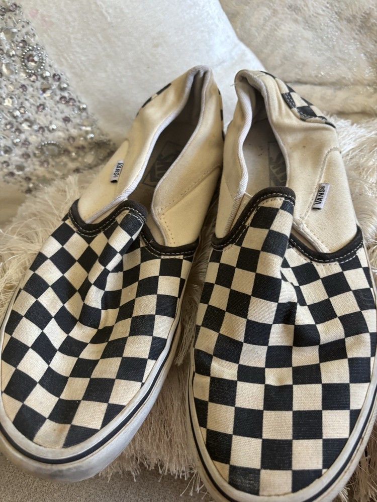 VANS Off the Wall Black and White Checker Board Canvas Sneakers Size 9