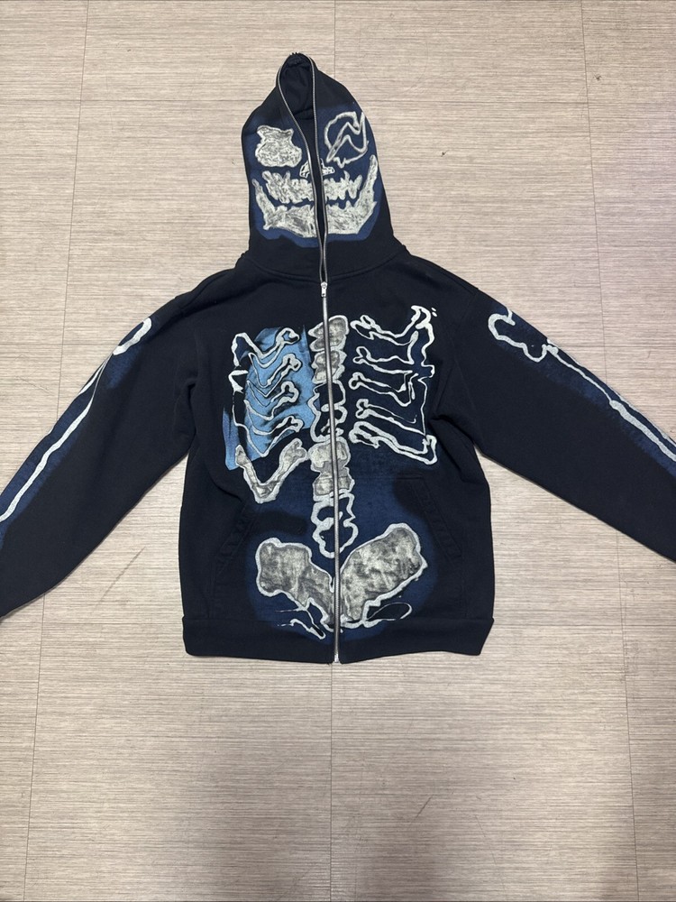 Travis Scott Cactus Jack x Fragment Design Skeleton Zip Up Tour Merch Hoodie M