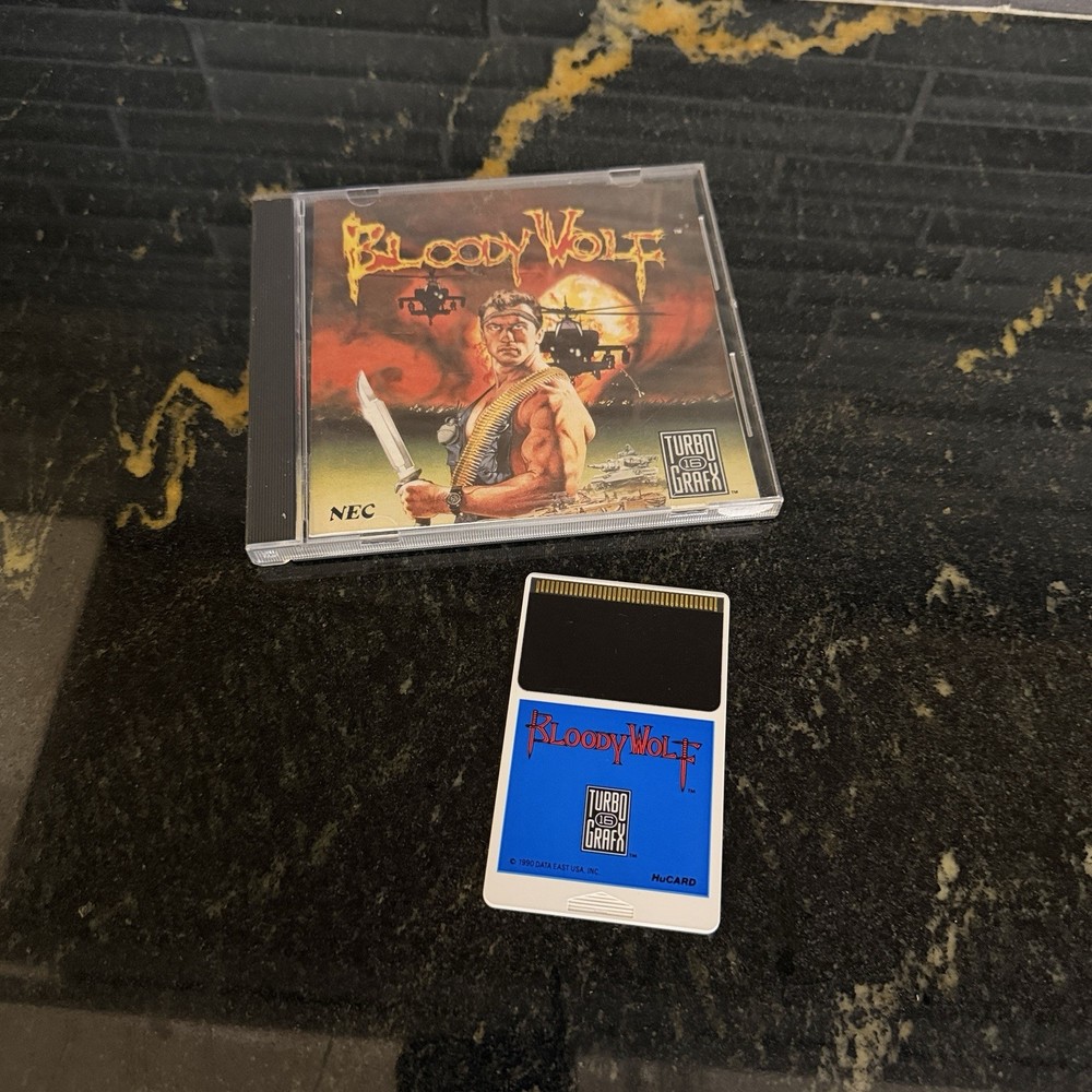 Bloody Wolf (TurboGrafx-16, 1990) TG-16 Complete W Manual CIB Tested