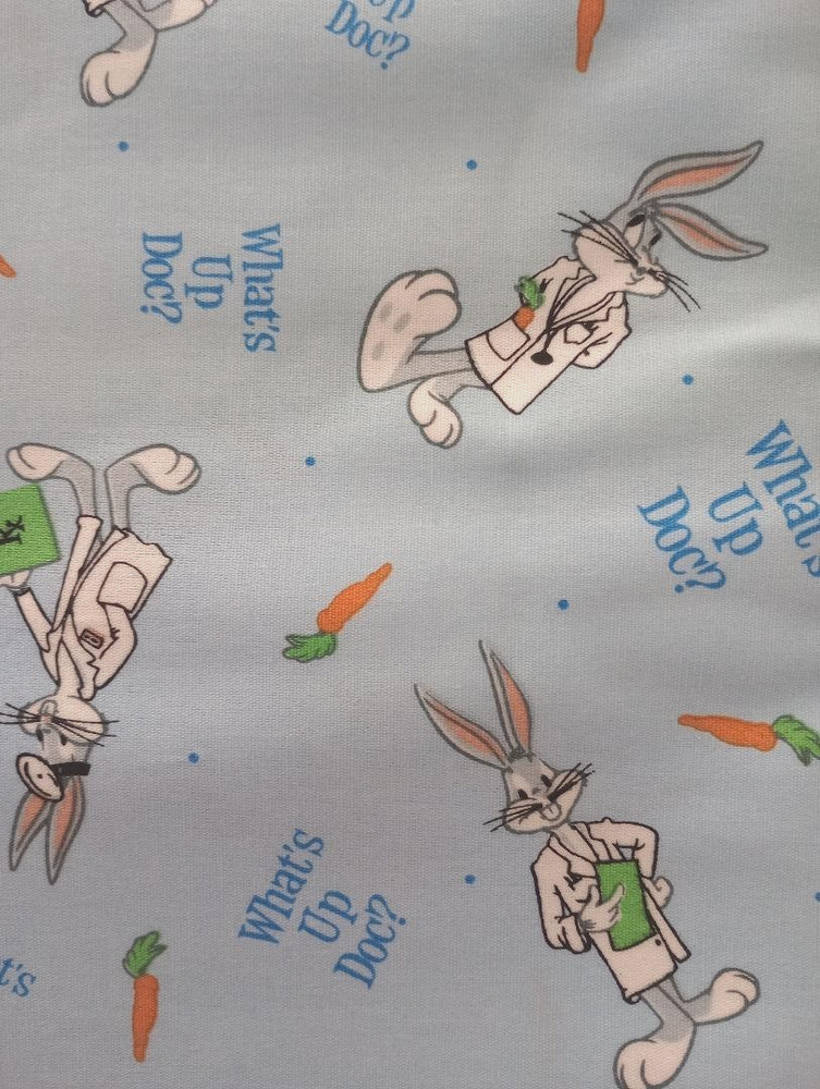 looney tunes bugs doctor fun fabric light blue length 10 x 9.5 inch 1pc