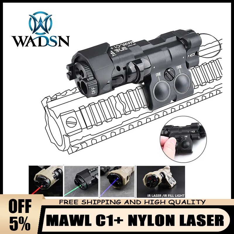 WADSN MAWL C1+ Red Green Blue IR Laser Sight White LED Strobe Flashlight Hunting