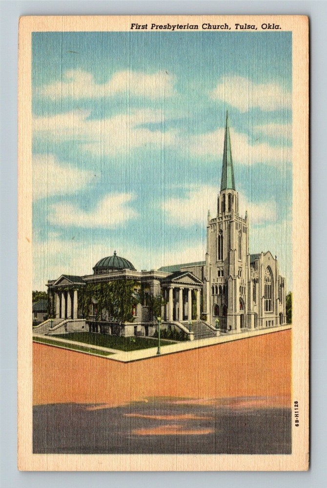 Tulsa OK-Oklahoma, First Presbyterian Church  Vintage Souvenir Postcard