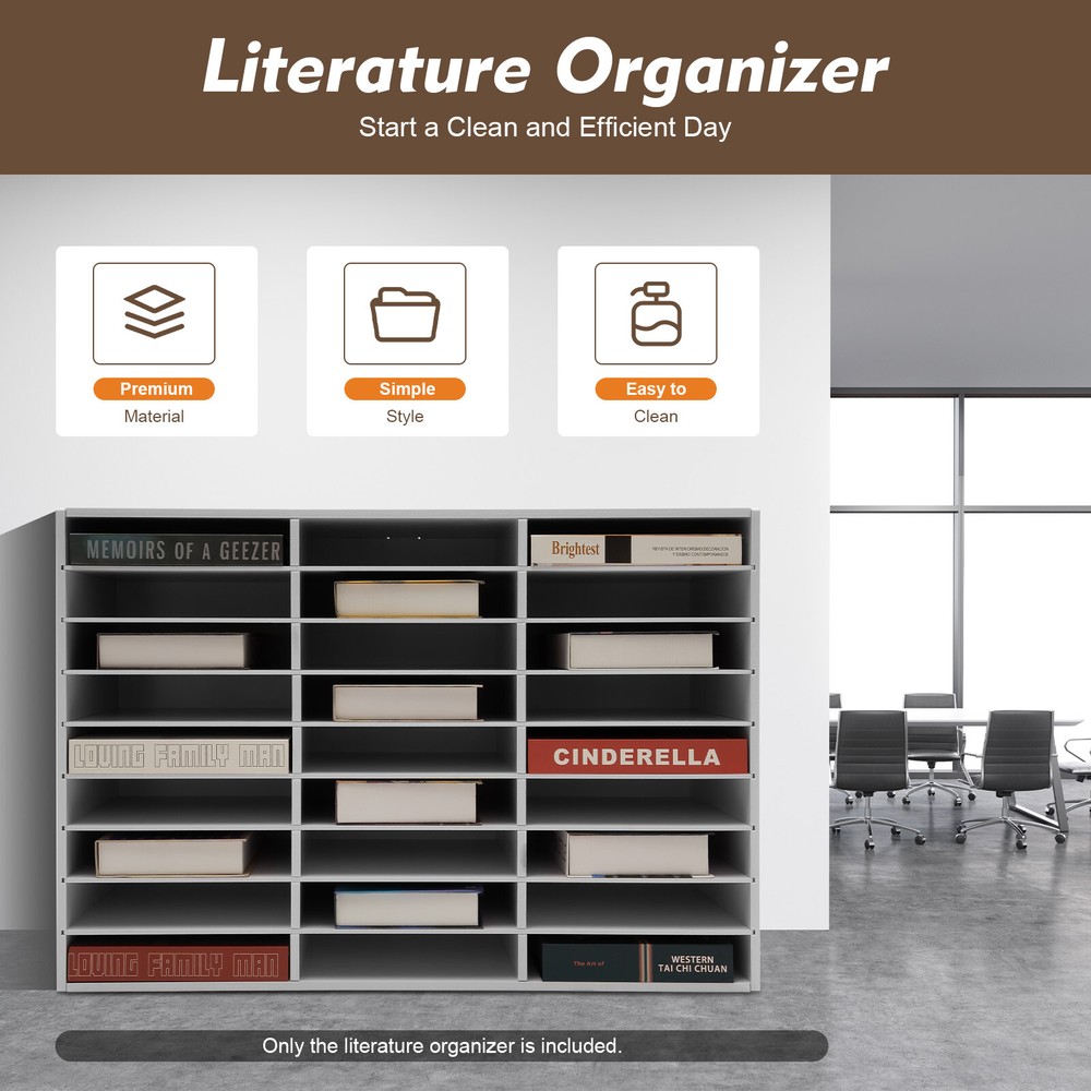 Paper Storage Cabinet Classroom Keepers Mailbox for Office Home School white