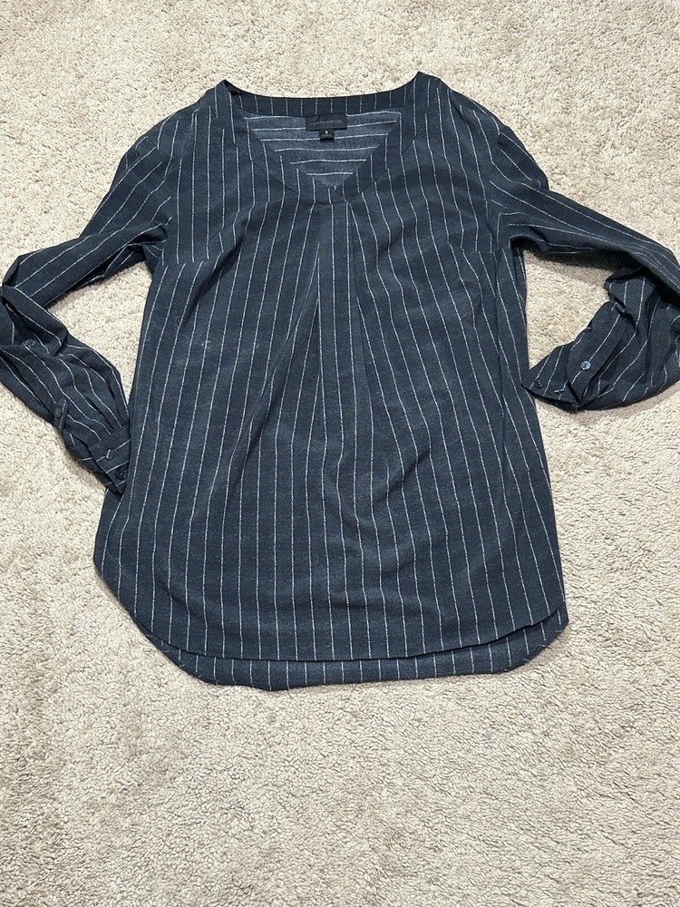 Worthington Womens Shirt Size Small Multicolor Striped Classic Dressy Comfort