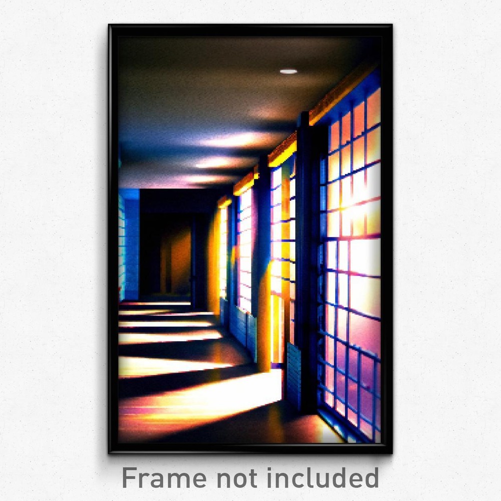 Pixel Art Poster - Dramatic Middle School (8 Bit Psychedelic Video Game Print)