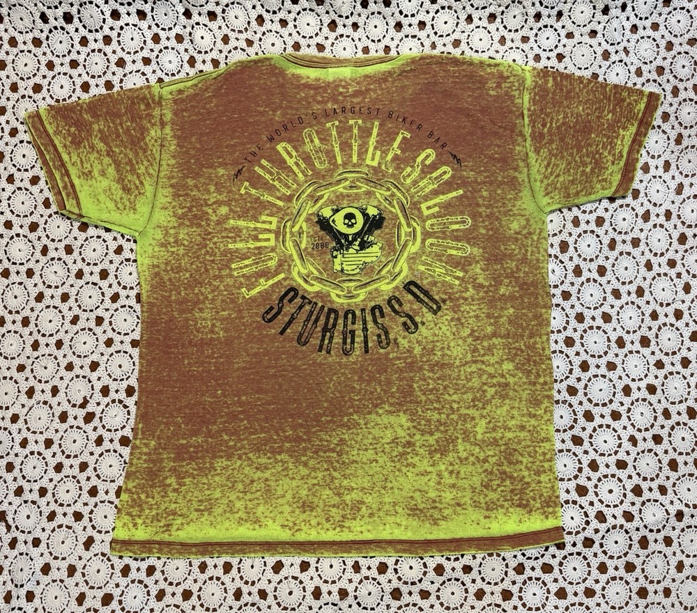 Colortone Xl Full Throttle Saloon Sturgis SD Biker Grunge Bar Cotton