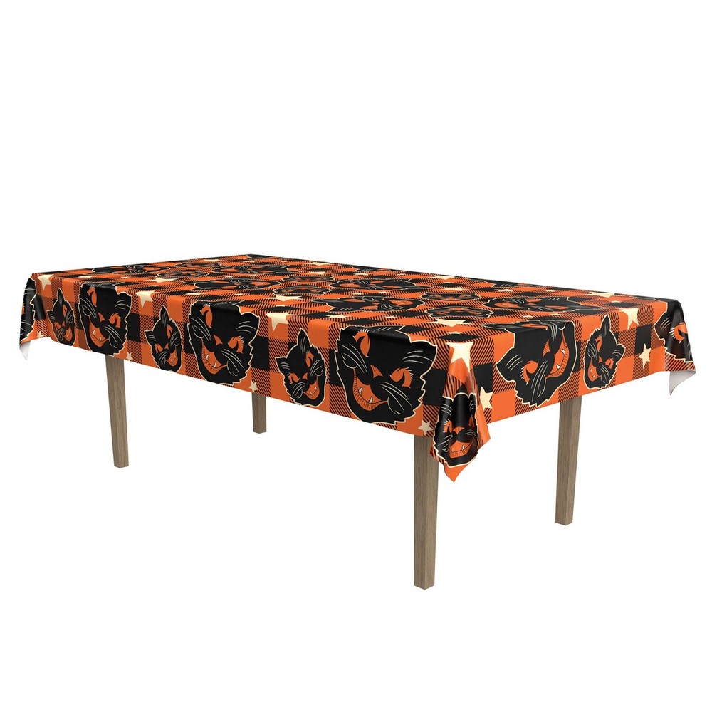 Vintage Halloween Fabric Tablecover by Beistle - Spooky Party Decoration