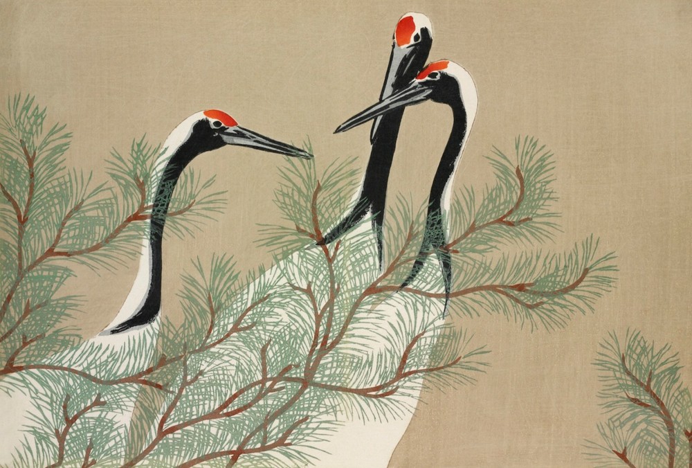 12233.Decoration POSTER.Room interior wall art.Science illustration.Cranes heron