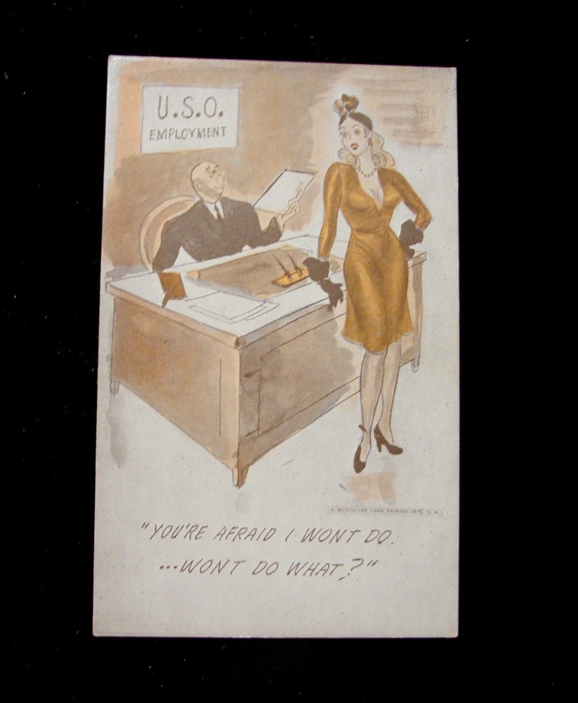 1940's WW2 COMIC MUTOSCOPE CARD POSTCARD 