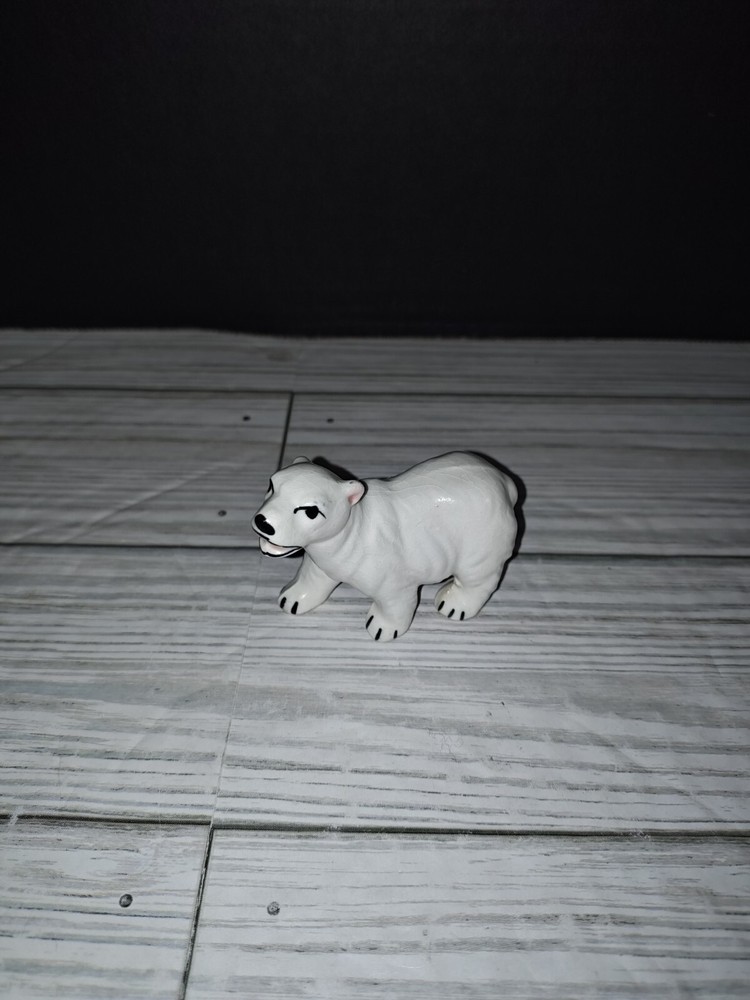 Vintage White Ceramic Mini Polar Bear Figurine Animal Decor