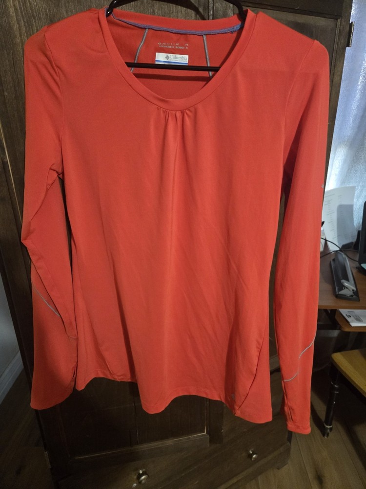 Columbia Omni-Wick Women's Orange Long Sleeve Activewear Top Size M