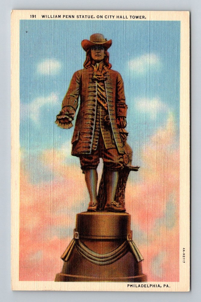 Philadelphia, PA-Pennsylvania, William Penn City Hall Tower Vintage Postcard