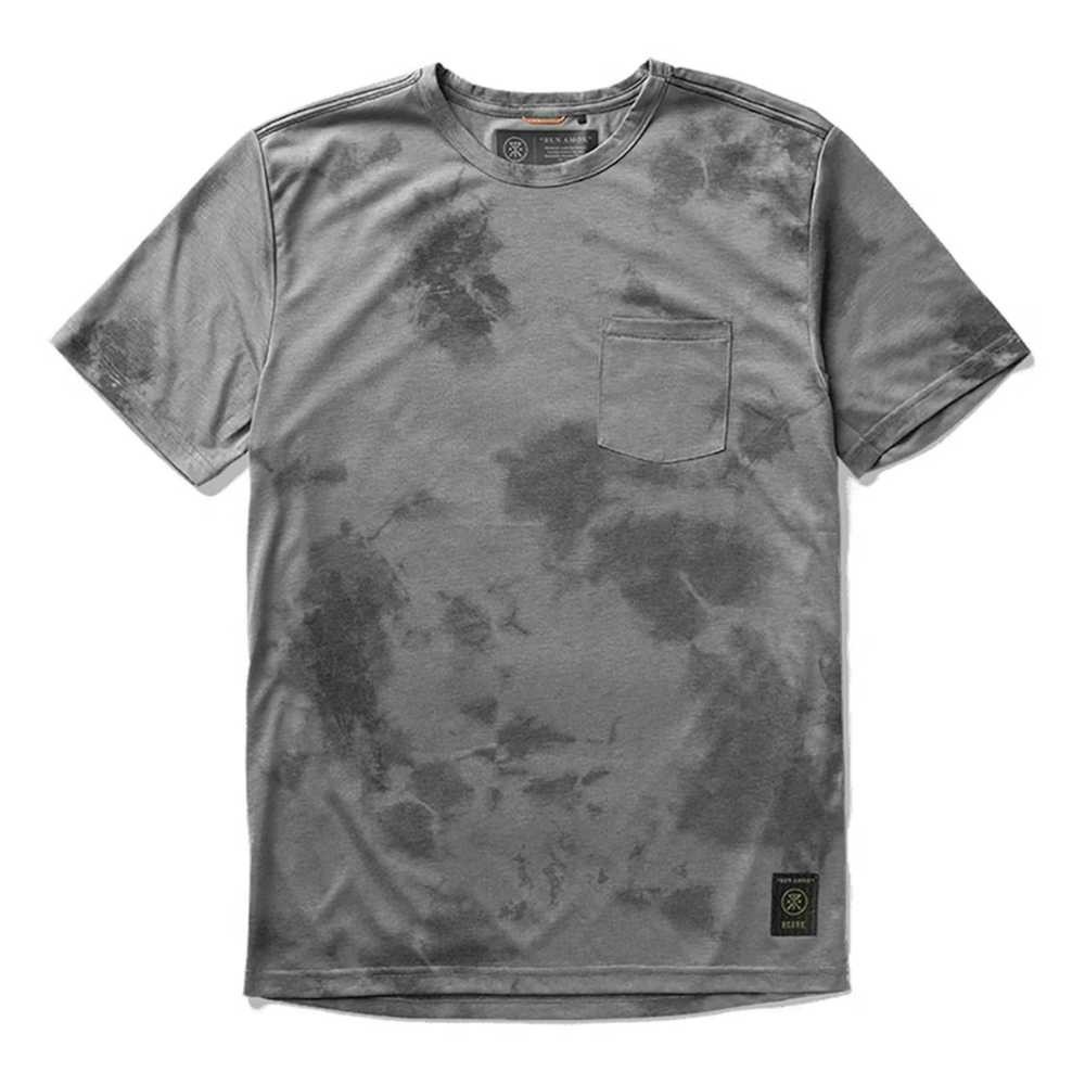 Roark Mathis Tie Dye Men's Run Amok Pocket Tee XL Gray S/S Active NEW #5774