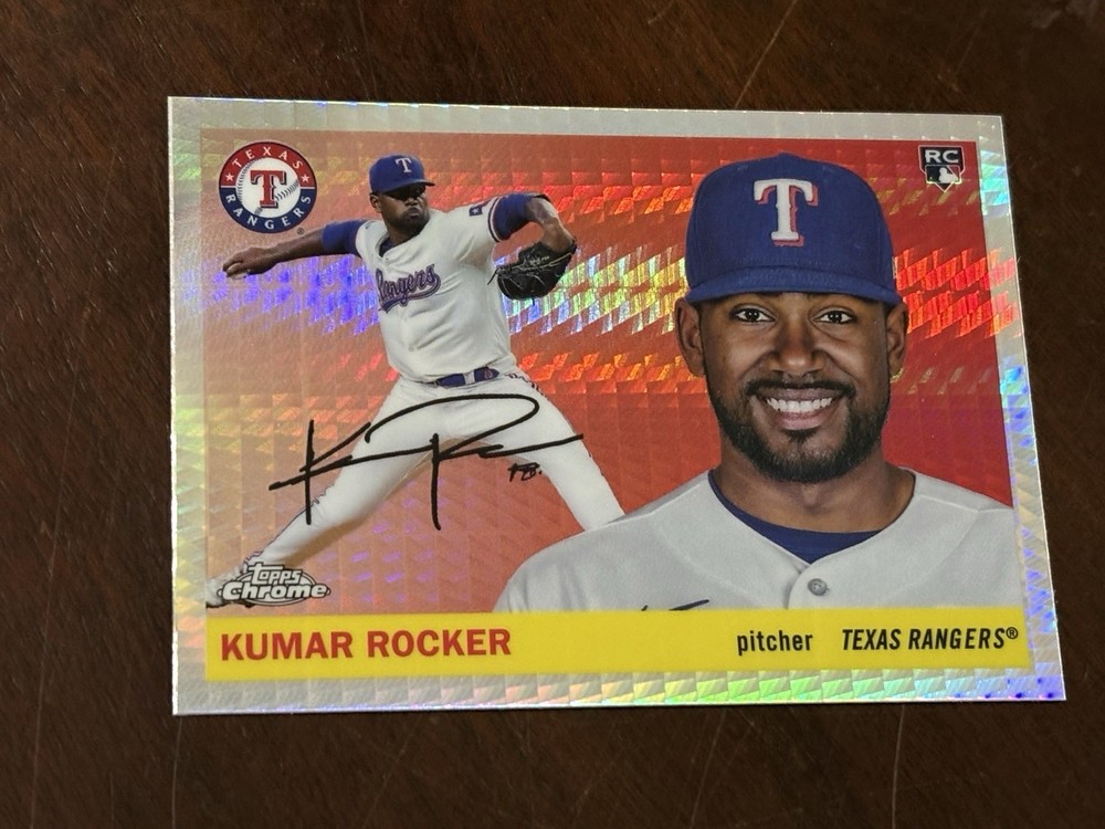 Kumar Rocker RC 2025 Topps Chrome Platinum Anniv. Prism Refractor #209 Rangers
