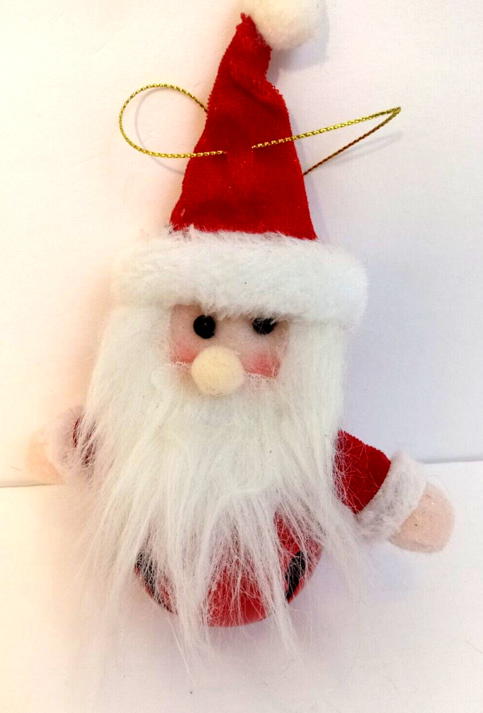 Santa Claus Plush Bell Ornament 6.5