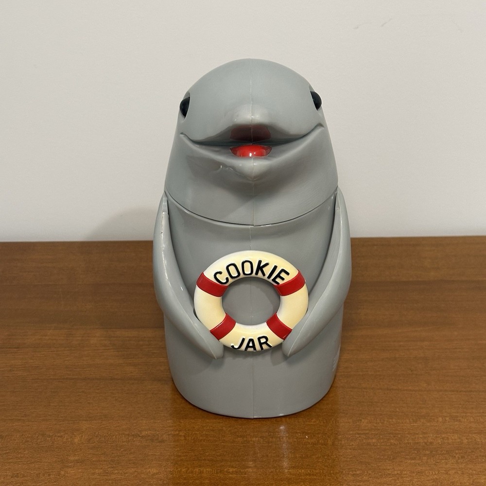 Vintage 1996 FUN-DAMENTAL TOO “Dolphin Cookie Jar” Makes Dolphin Sounds