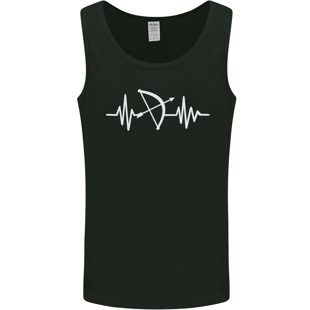 Pulse Archery Archer Funny ECG Mens Vest Tank Top