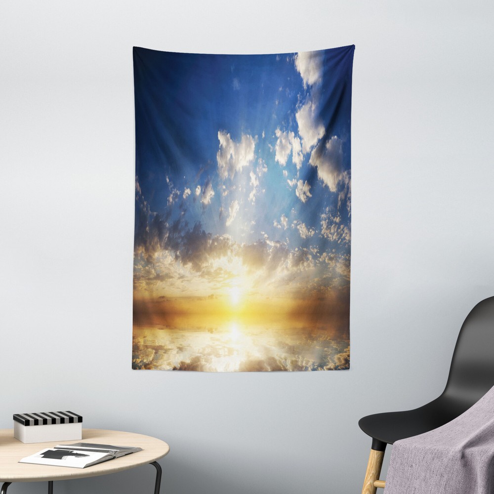 Mystic Tapestry Sunset Reflection on Sea Print Wall Hanging Decor