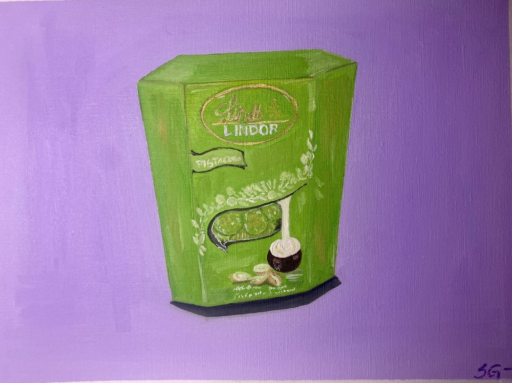 Pistachio Chocolate Box Painting Original Oil Painting On Canvas Paper 11x14