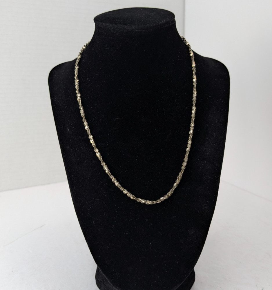 Vintage 925 Sterling Silver Twisted Link Chain Necklace 18 13.1g Serpentine Rope