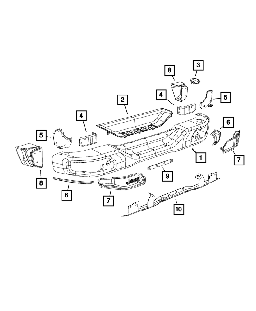 Genuine Mopar Bumper End Cap Right 68231988AA