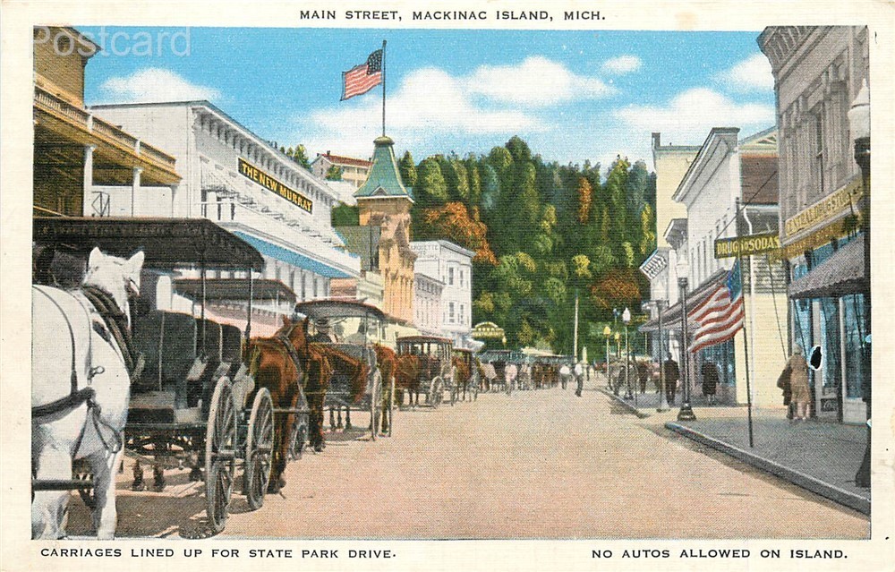 MI, Mackinac Island, Michigan, Main Street, Carriages, E.C. Kropp No. 28446