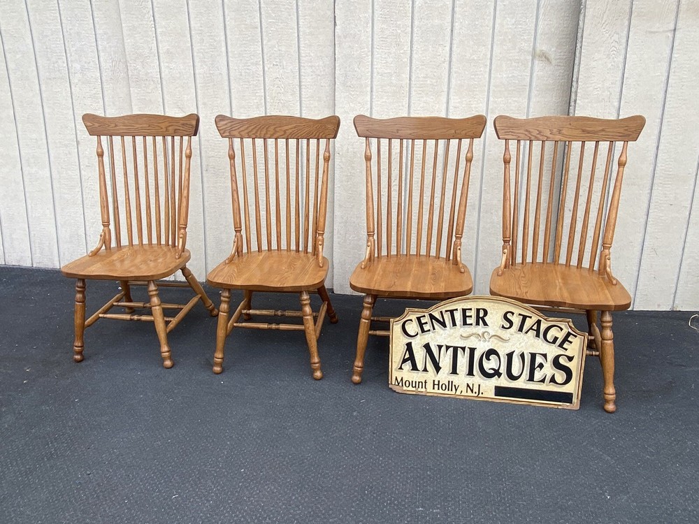 66321 Set 4 Solid Oak Dining Chair s