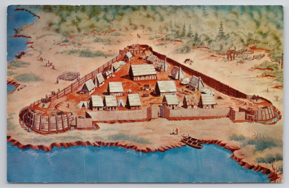James Fort Jamestown Virginia 1607 Artist Conception Colonial Postcard