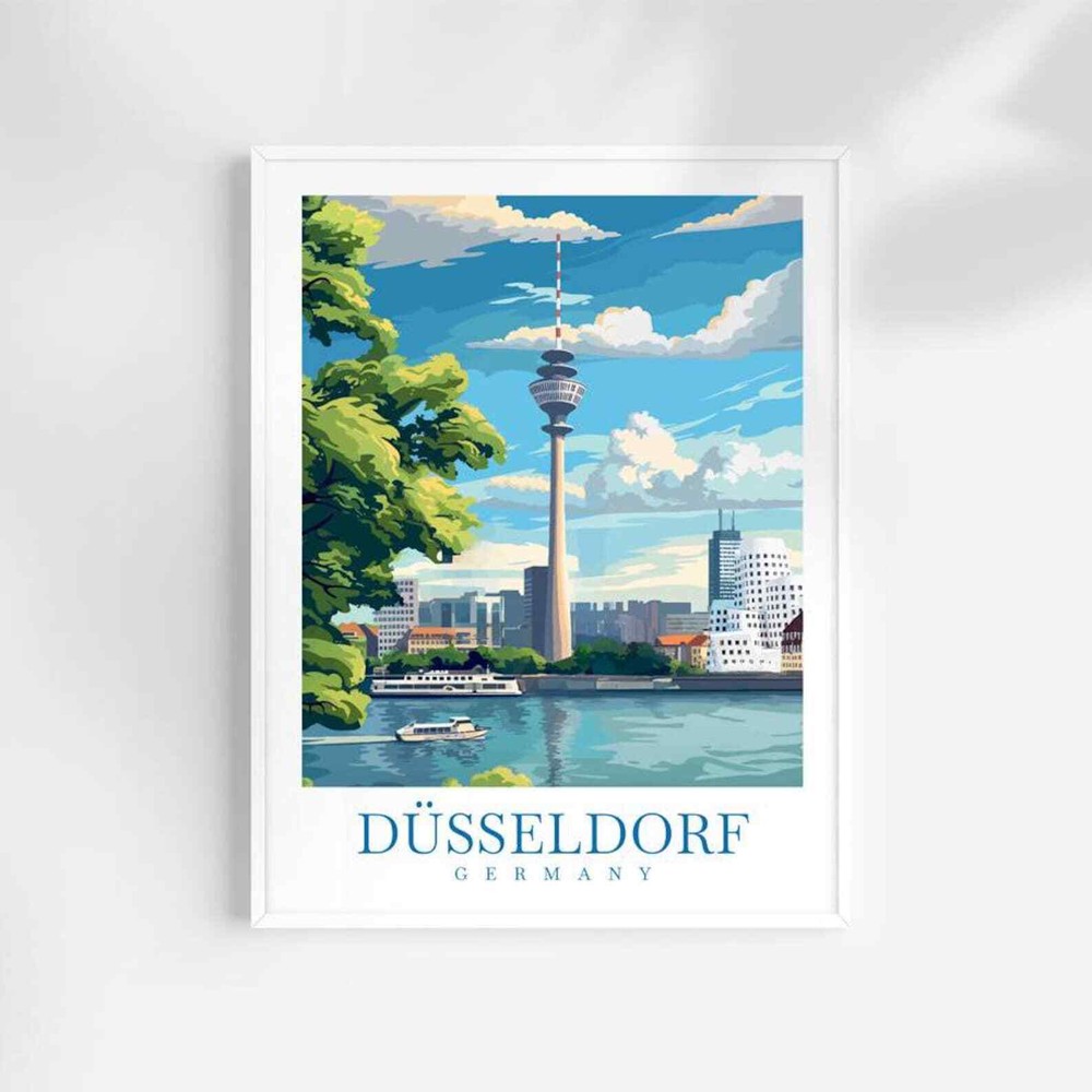 Dusseldorf Travel Print Germany Wall Art Wall Hanging Home Dcor Dusseldorf Gift