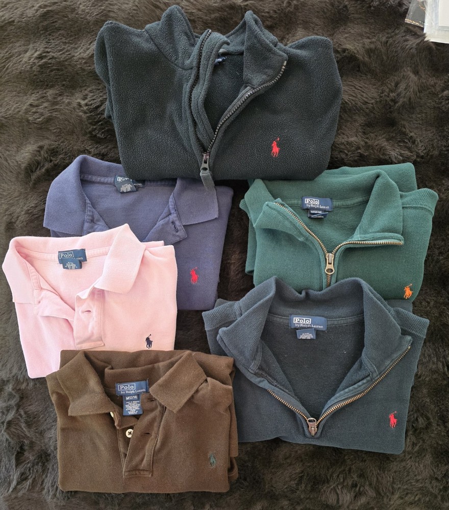 Boys Polo Ralph Lauren Lot Size M 12-14 – Quarter Zips, Polos, Fleece