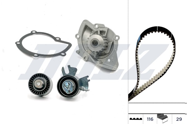 KD106 DOLZ Water Pump + Timing Belt Kit for Citroen, Fiat, Ford, Peugeot