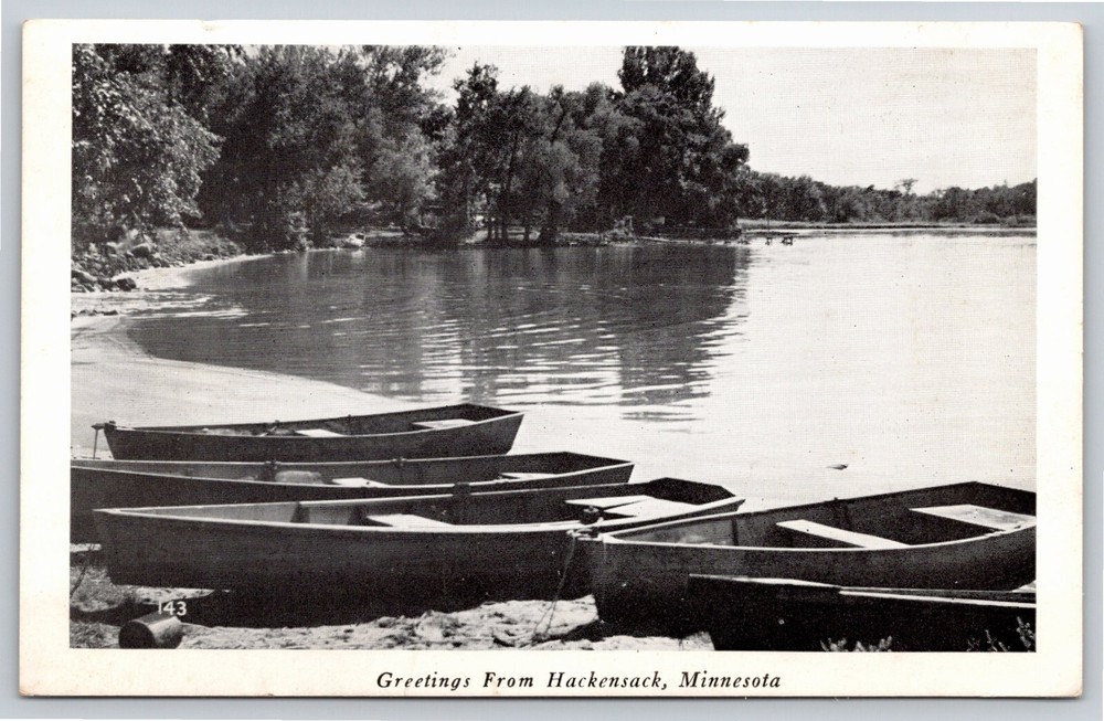 RPPC~Boats On Shore Hackensack Minnesota~Real Photo Postcard