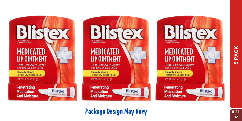 Blistex Medicated Lip Ointment for Dryness and Cold Sores, 0.21oz  (Pack of 3)