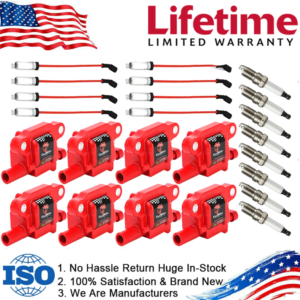 8xUF413 High Performance Ignition Coil+Spark Plug+Wire For Chevy GMC 5.3/6.2L V8