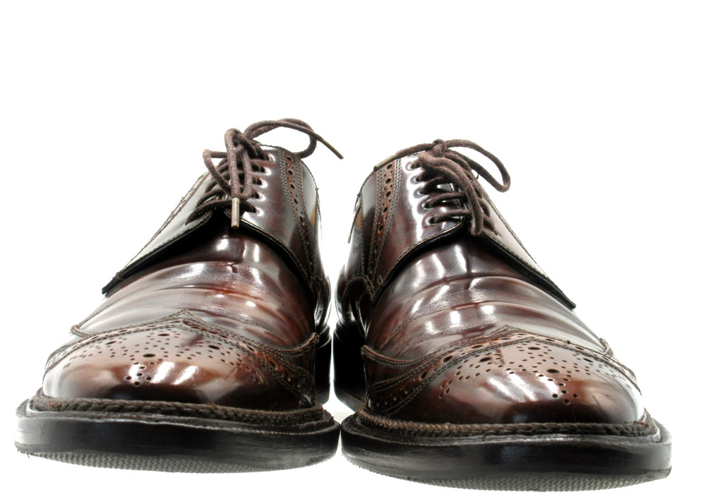 Men's Dolce & Gabbana Antiqued Brown Short Wingtip Size 8.5 UK, 9.5 USA